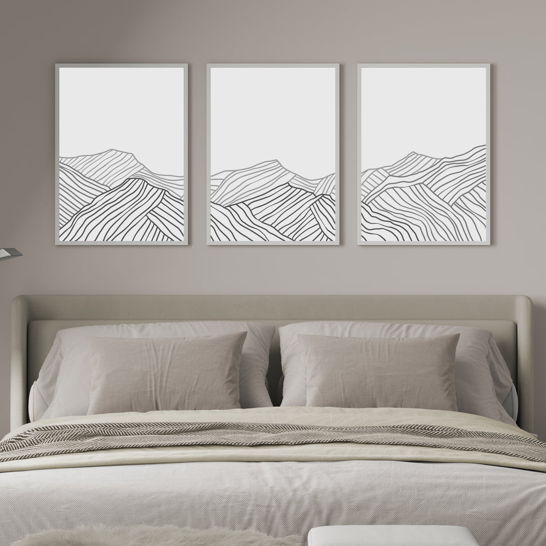 Minimalist Mountains - Set of 3  - Art Prints or Canvases - Jetty Home
