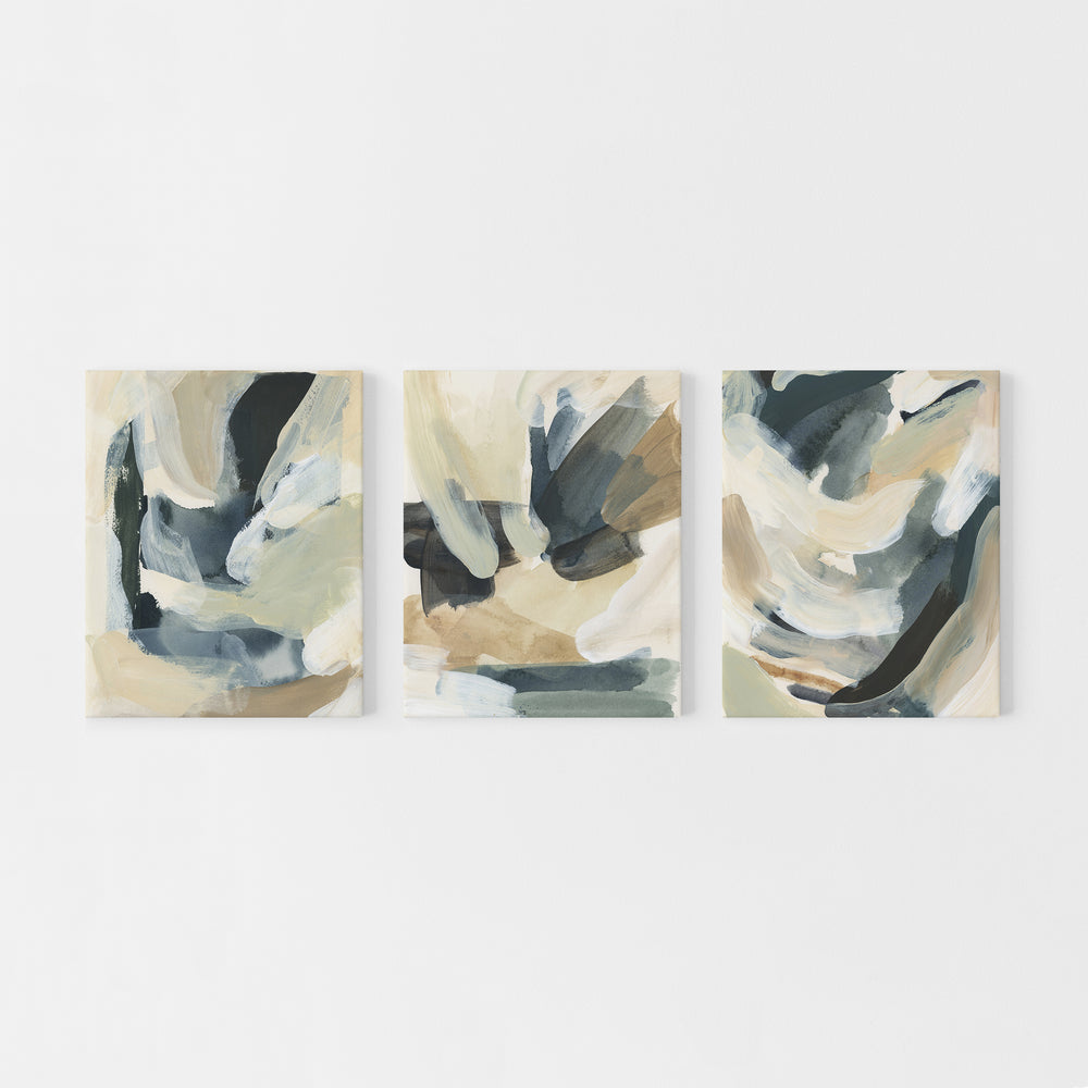 Modern Abstract Neutral Painting Triptych Set of Three Wall Art Prints or Canvas - Jetty Home