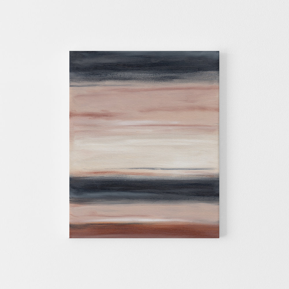 Neutral Beige and Navy Abstract Desert Landscape Wall Art Print or Canvas - Jetty Home