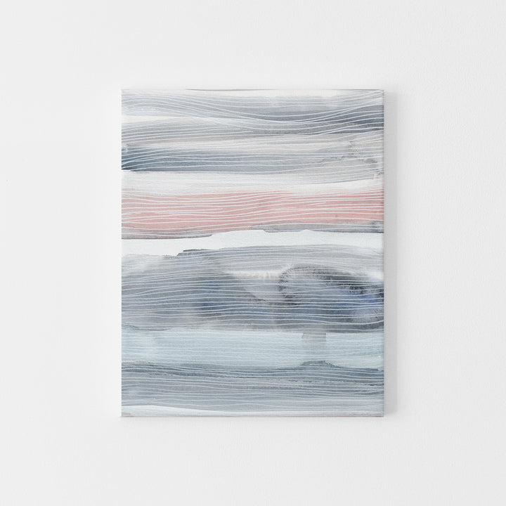 Modern Abstract Line Painting Watercolor Pink and Gray Wall Art Print or Canvas - Jetty Home
