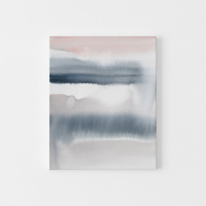 Blue and Pink Watercolor Painting Modern Abstract Nursery Wall Art Print or Canvas - Jetty Home