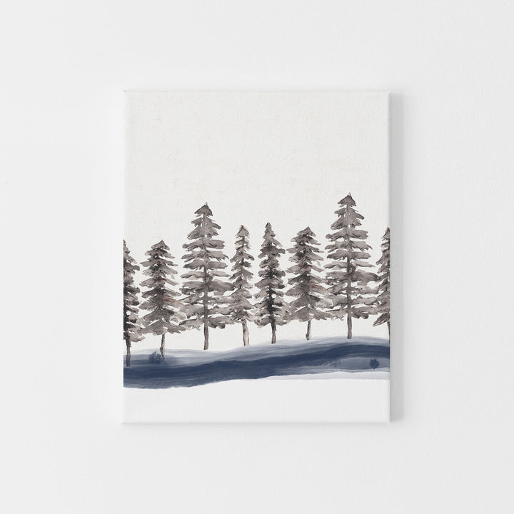 Minimalist Nordic Forest Pine Tree Tops Wall Art Print or Canvas - Jetty Home