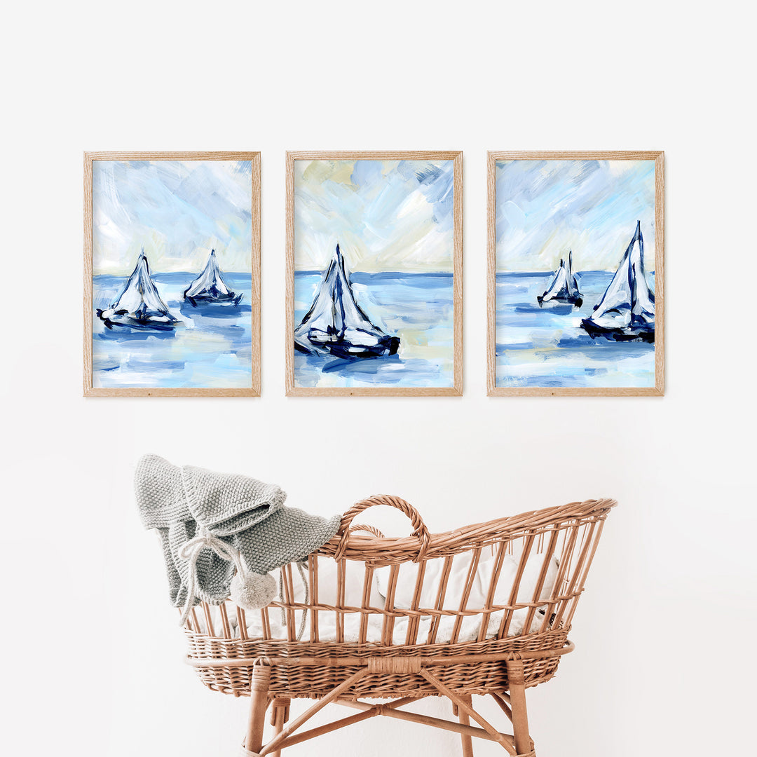 An Atlantic Sail - Set of 3  - Art Prints or Canvases - Jetty Home