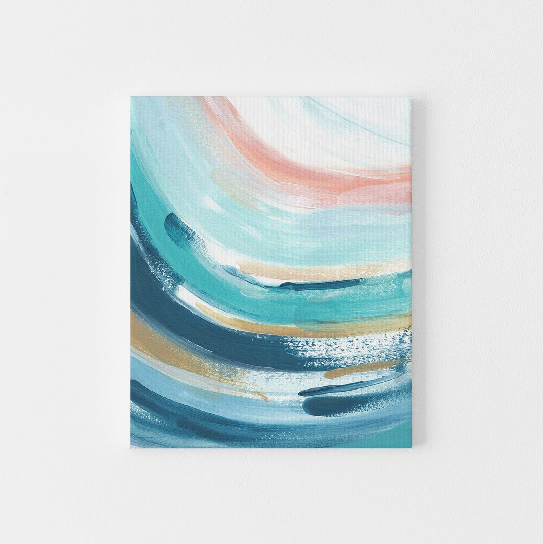 Abstract Wave Swell Trendy Ocean Painting Wall Art Print or Canvas - Jetty Home