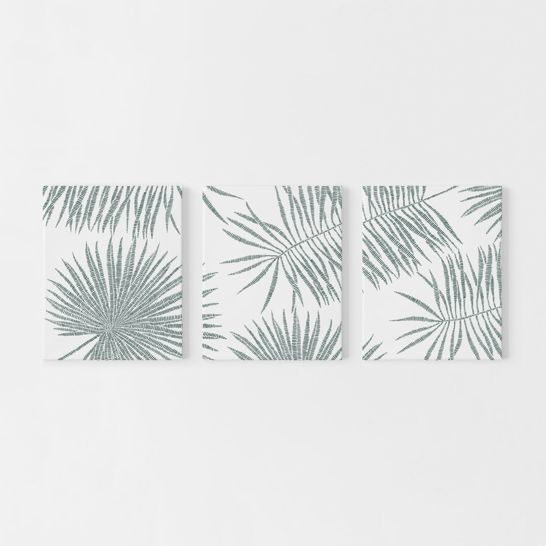Menagerie Home Canvases | - A - Jetty 3 Art Prints of Set Palm or