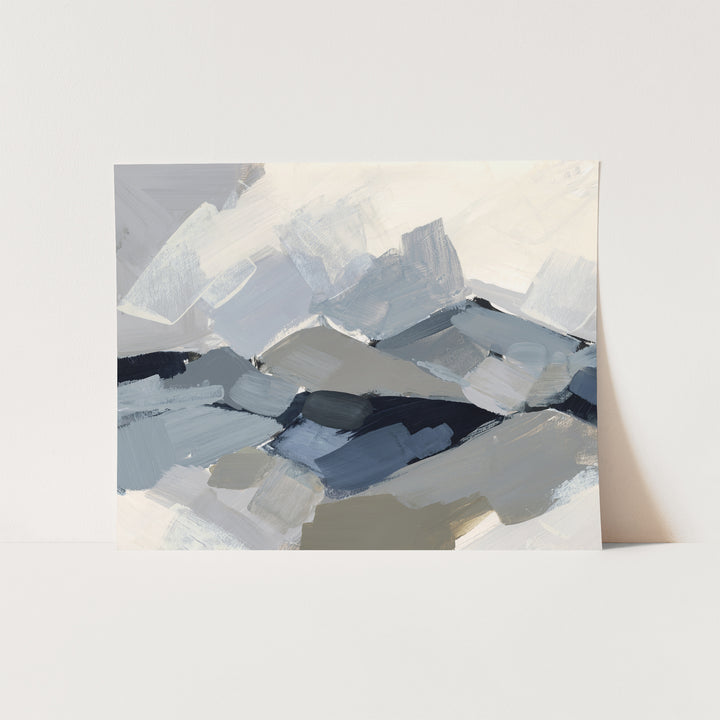 Neutral Abstracted Mountain Landscape Painting Wall Art Print or Canvas - Jetty Home