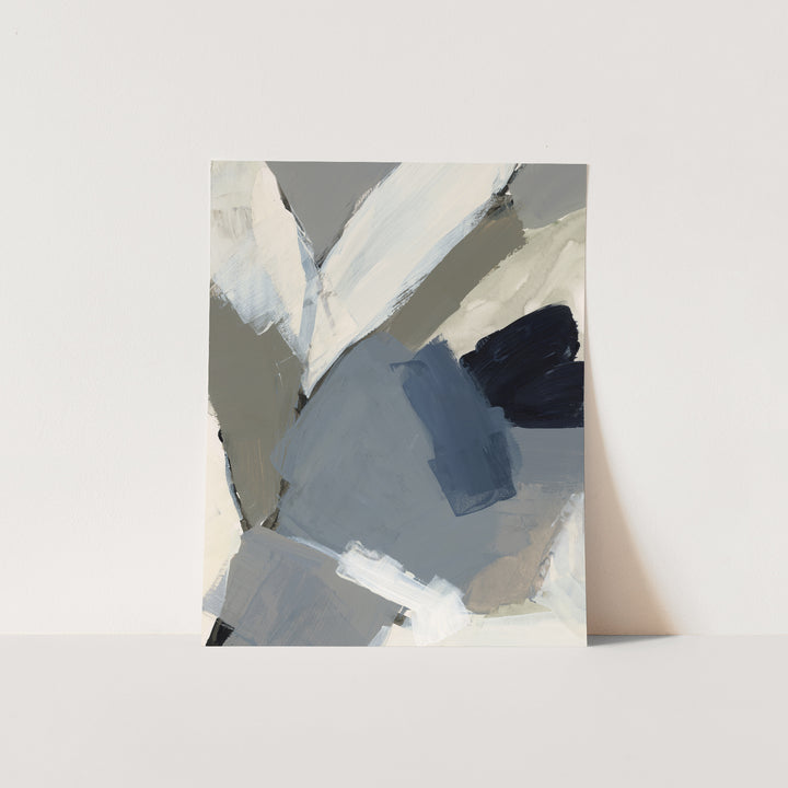 Neutral Abstract Modern Home Painting Gray and Beige Wall Art Print or Canvas - Jetty Home