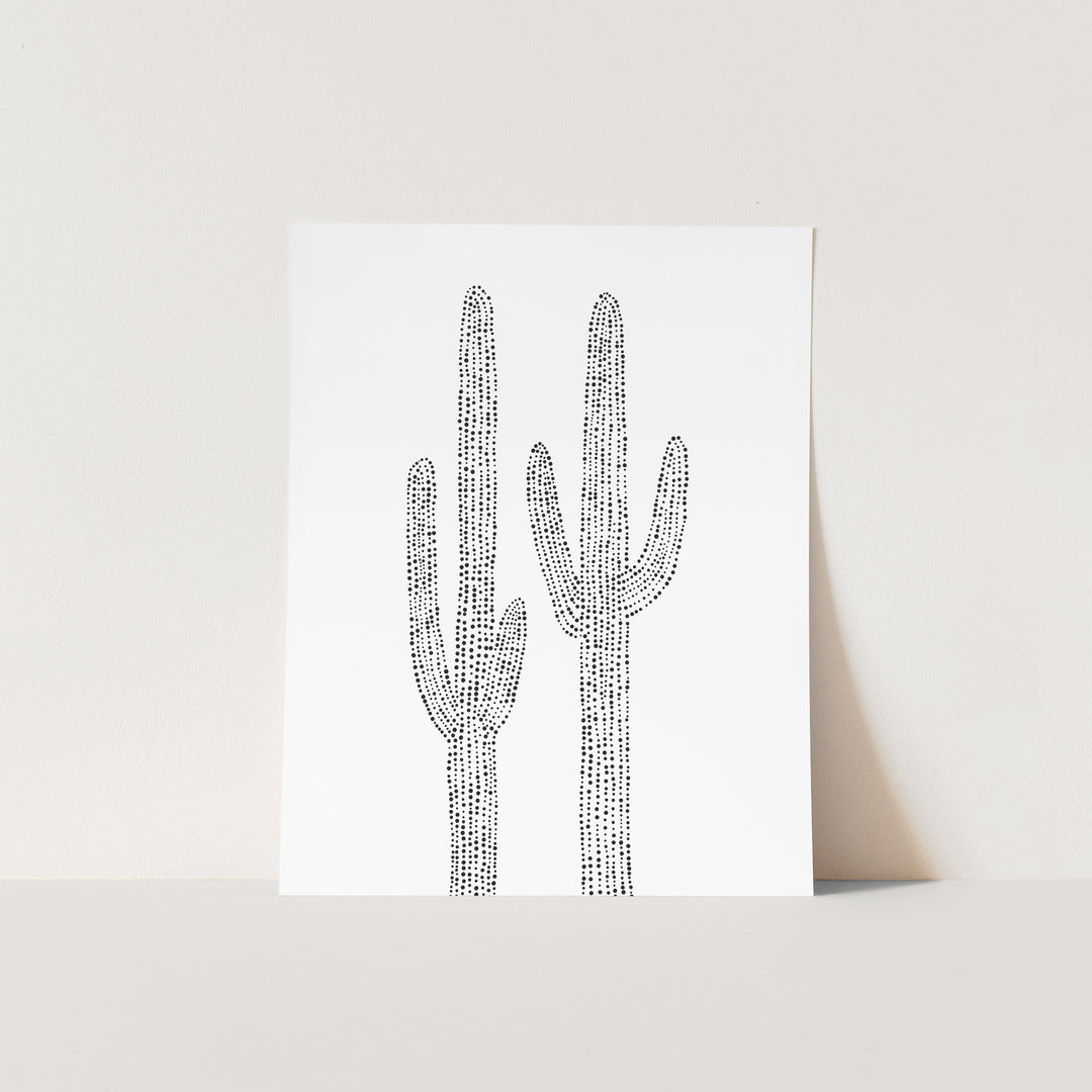 Saguaro Cactus Modern Minimalist Desert Decor Duo Wall Art Print or Canvas - Jetty Home