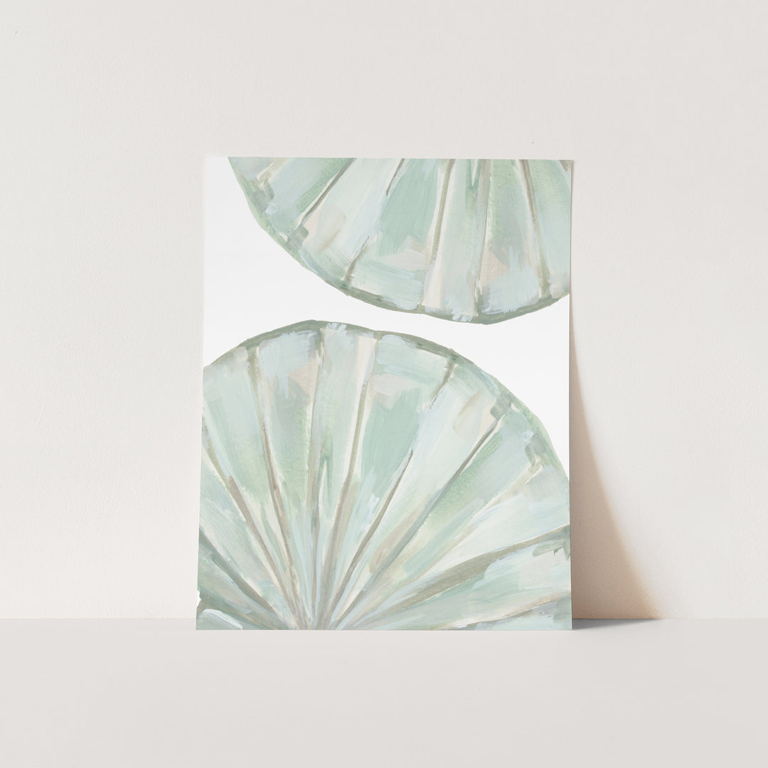 "Dueling Scallop Shells" Neutral Beach Artwork - Art Print or Canvas - Jetty Home
