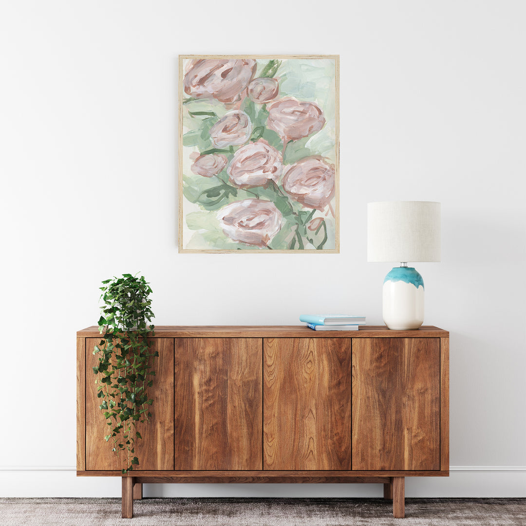 Large Flower Art French Country Decor Rose Painting Wall Art Print or Canvas