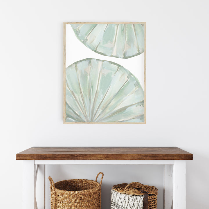 "Dueling Scallop Shells" Neutral Beach Artwork - Art Print or Canvas - Jetty Home