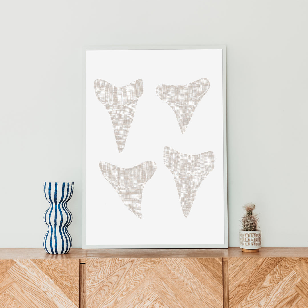 Woven Shark Teeth Illustration - Art Print or Canvas - Jetty Home
