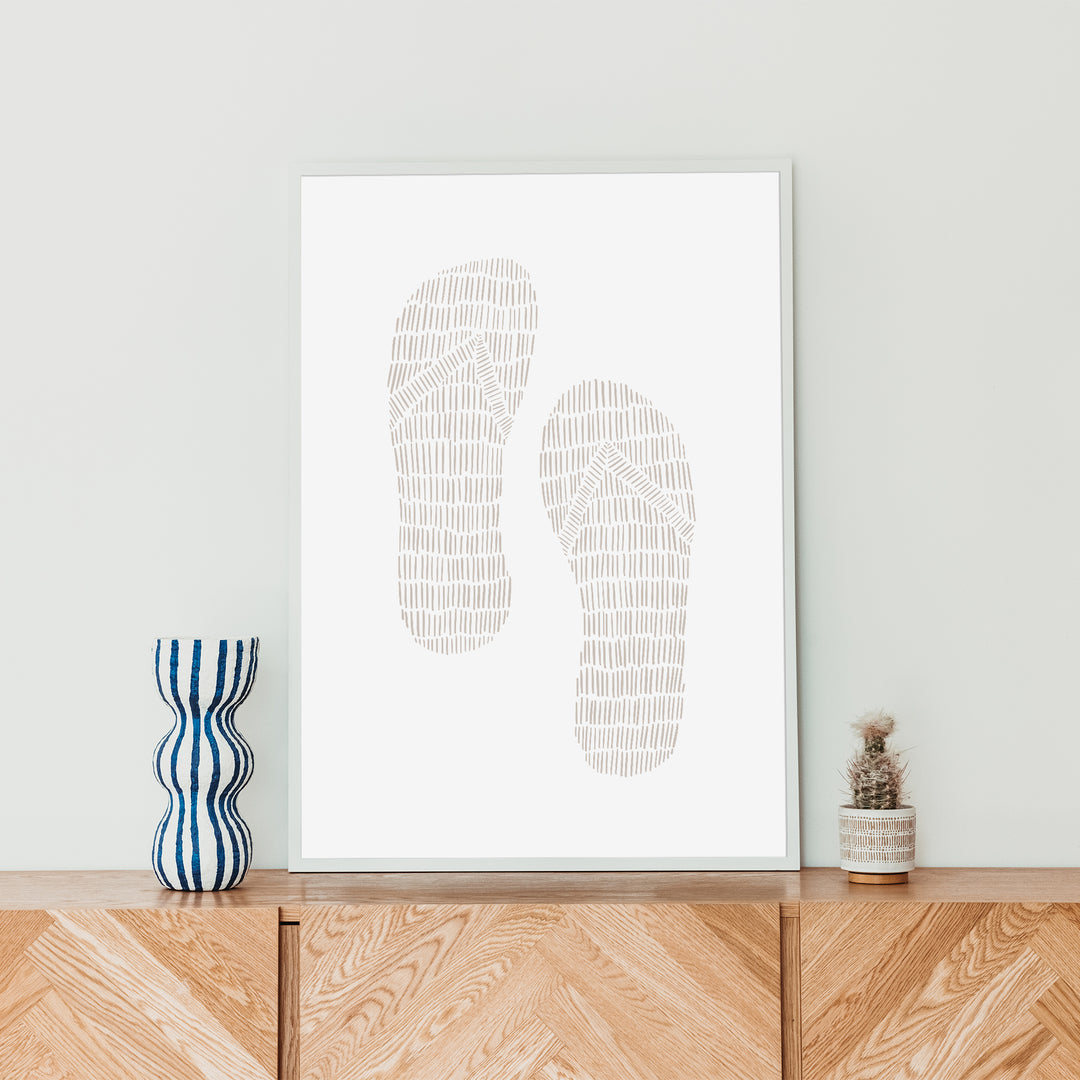 Woven Flip Flop Illustration - Art Print or Canvas - Jetty Home