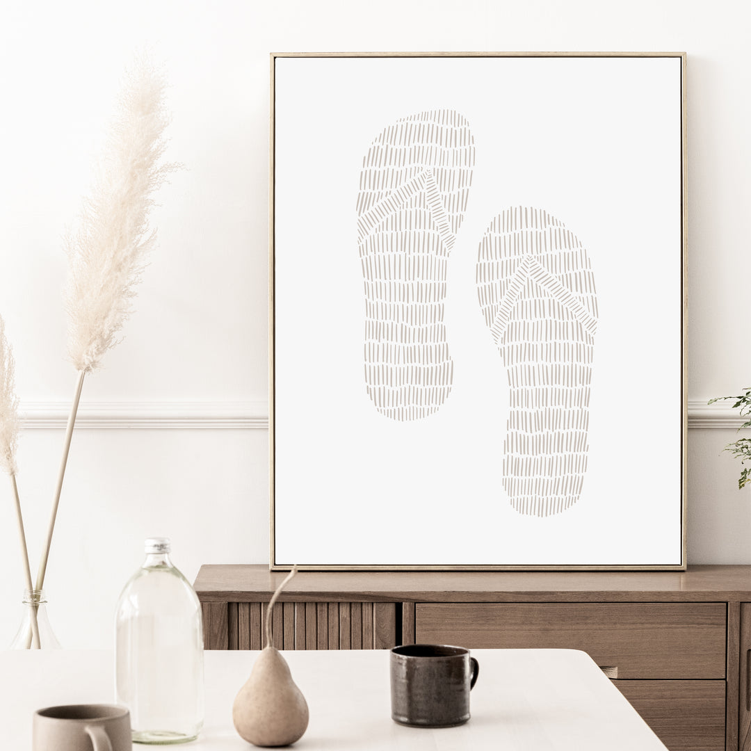 Woven Flip Flop Illustration - Art Print or Canvas - Jetty Home