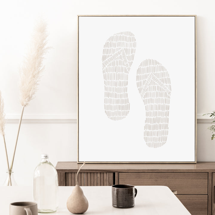 Woven Flip Flop Illustration - Art Print or Canvas - Jetty Home