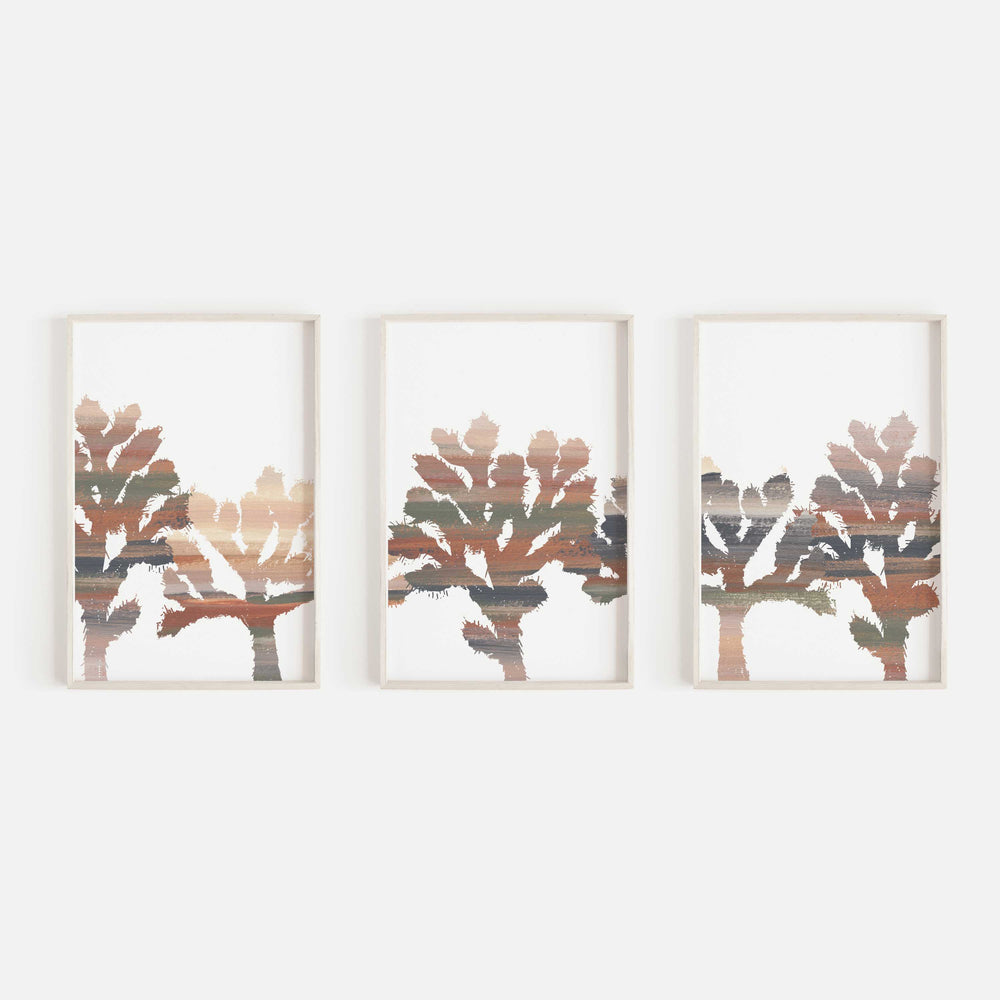 Joshua Tree Trendy Desert Decor Triptych Wall Art Print or Canvas - Jetty Home