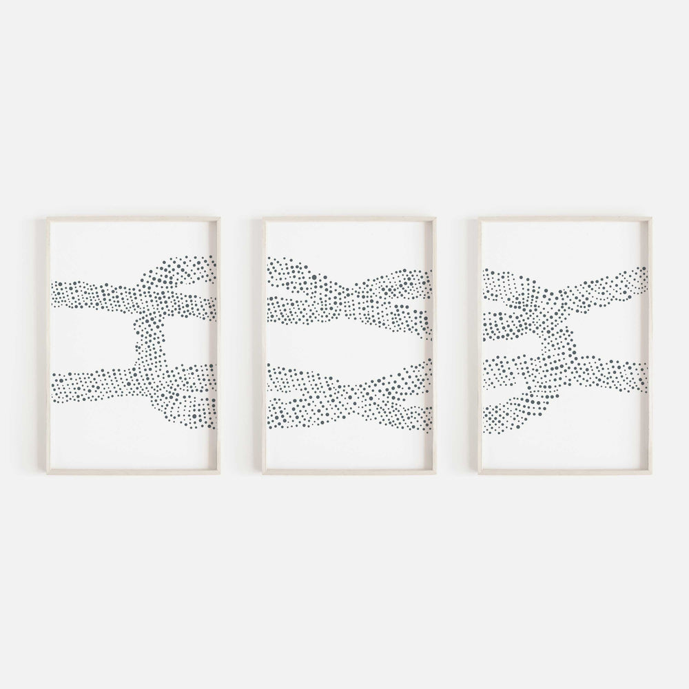 Square Knot Nautical Triptych Set of Three Wall Art Prints or Canvas - Jetty Home