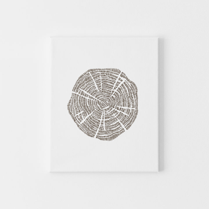 Tree Ring Illustration Modern Lodge Decor Wall Art Print or Canvas - Jetty Home