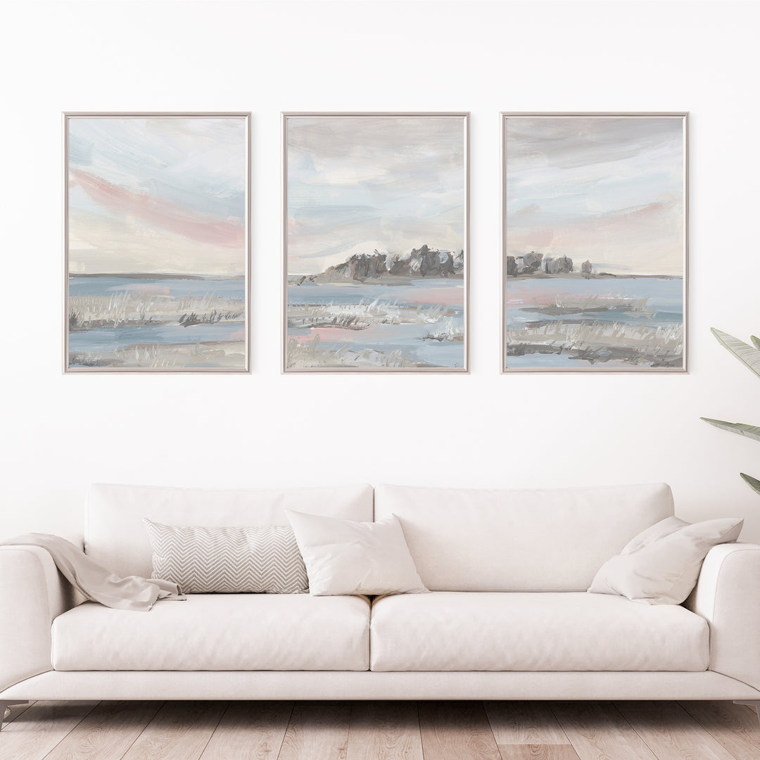 Marsh Sunrise - Set of 3  - Art Prints or Canvases - Jetty Home