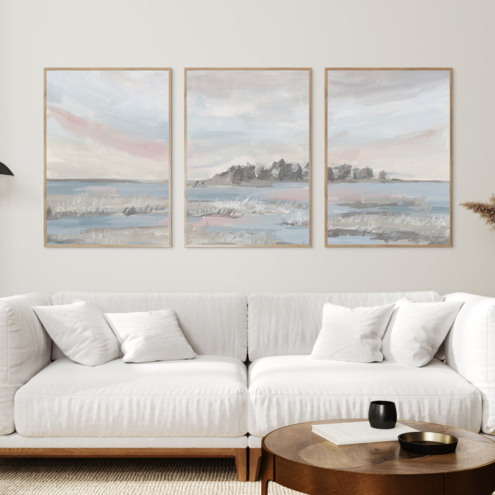 Marsh Sunrise - Set of 3  - Art Prints or Canvases - Jetty Home