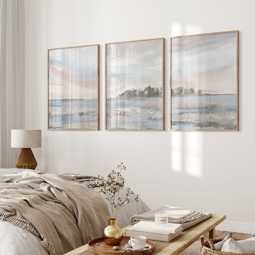 Marsh Sunrise - Set of 3  - Art Prints or Canvases - Jetty Home