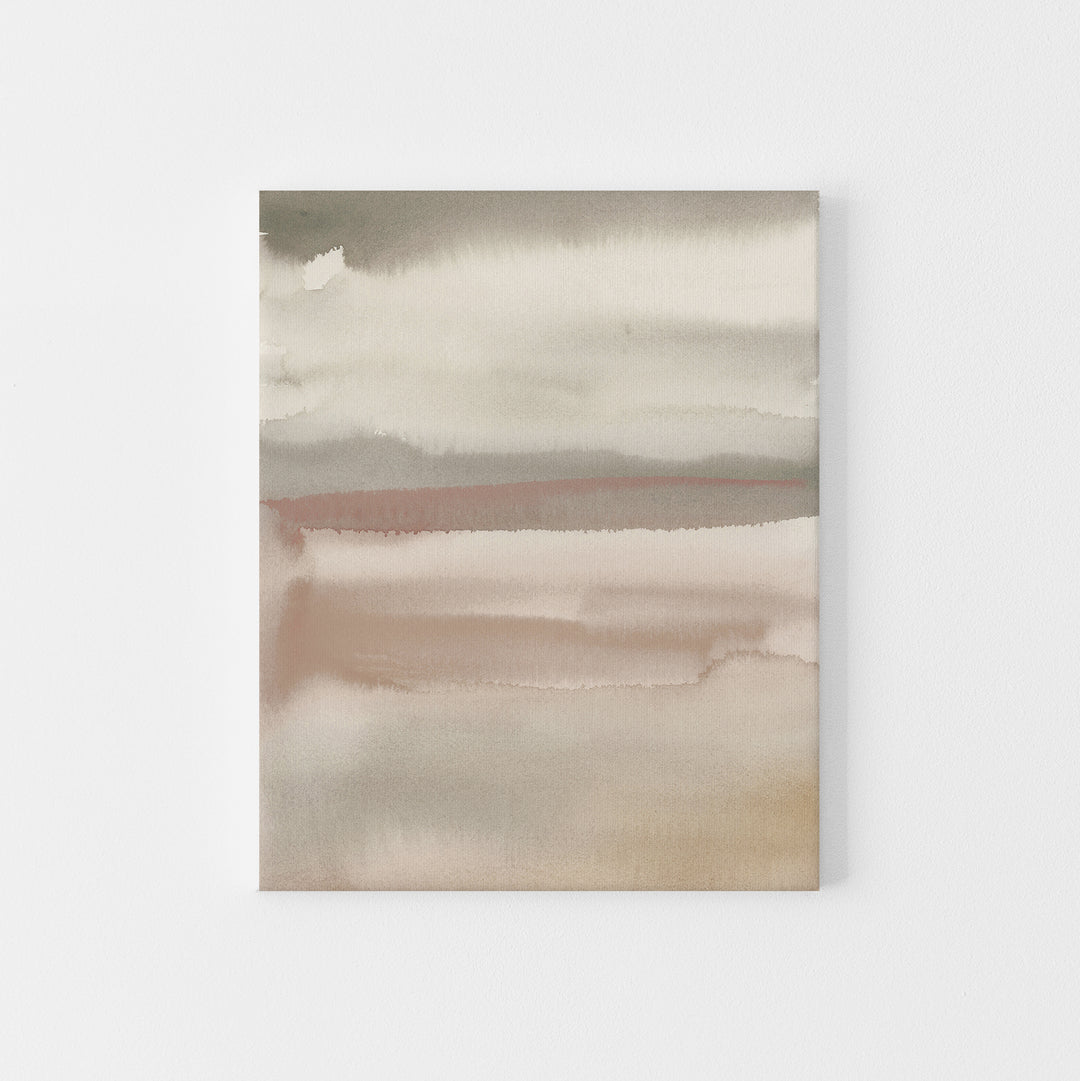 Calming Minimalist Earth Tones Watercolor Painting Wall Art Print or Canvas - Jetty Home