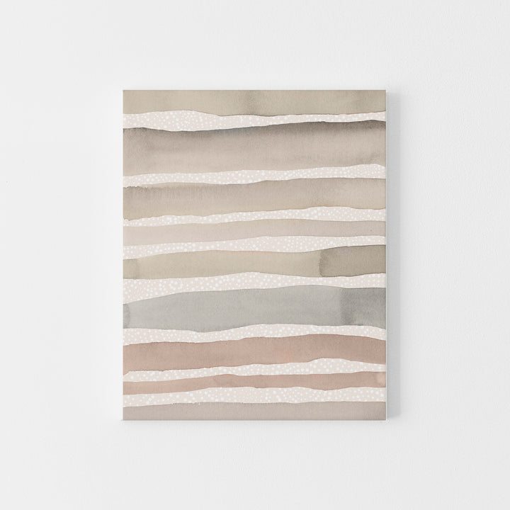 Neutral Watercolor Stripes Modern Earth Tones Wall Art Print or Canvas - Jetty Home