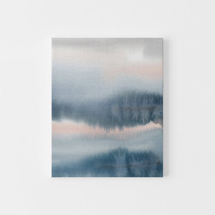 Modern Watercolor Pink, Blue and Gray Abstract Wall Art Print or Canvas - Jetty Home