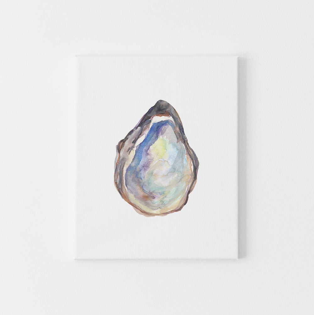 Watercolor Oyster Shell Art Print or Canvas - Jetty Home