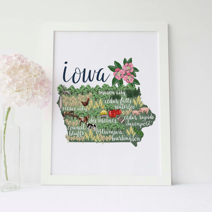 Iowa State Map Art Print - Jetty Home