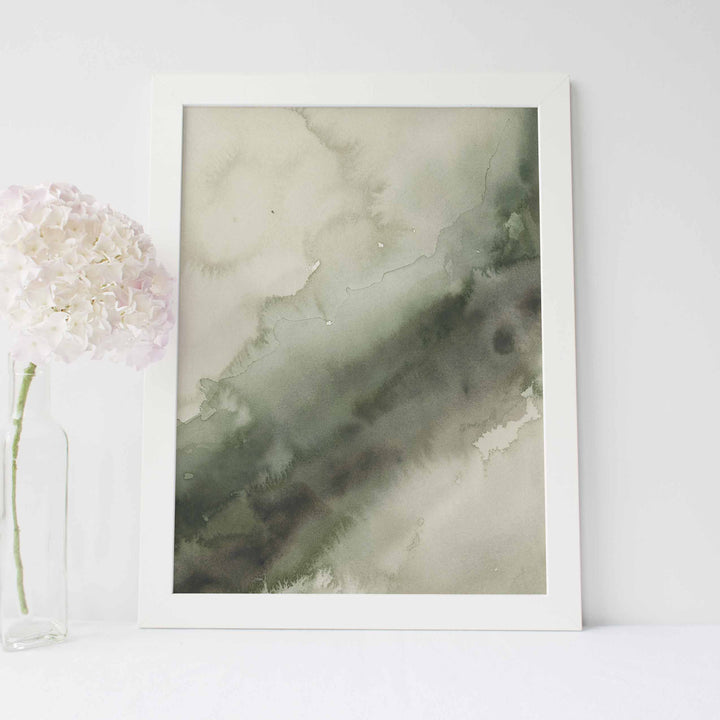 Abstract Green Watercolor Forest Inspired Scandi Wall Art Print or Canvas - Jetty Home