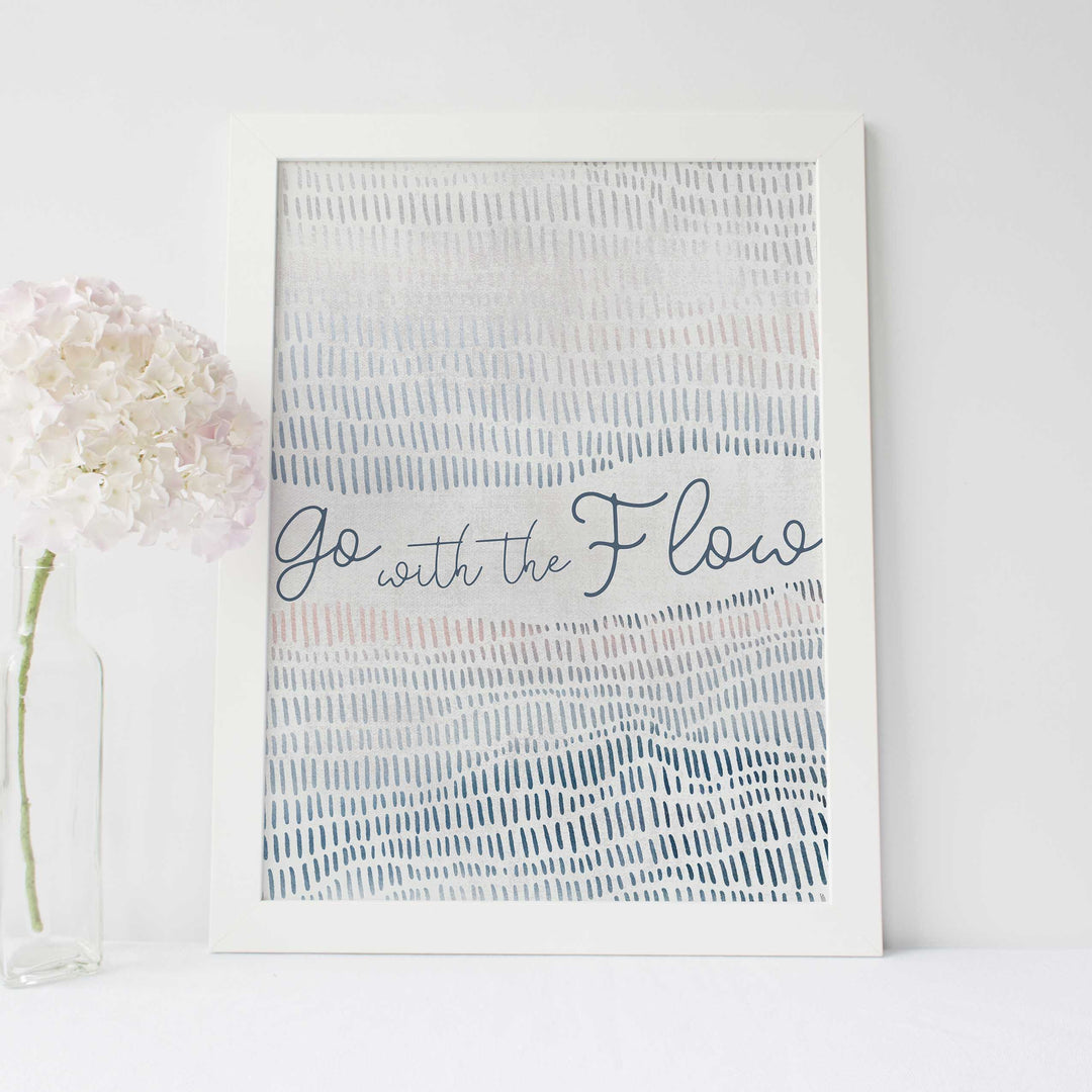 Modern Coastal "Go with the Flow" Wall Art Print or Canvas - Jetty Home