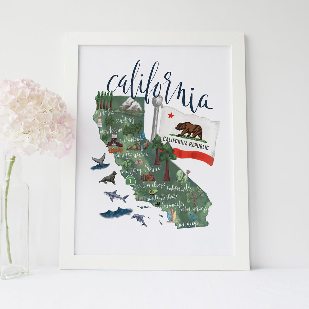 California State Map Art Print - Jetty Home