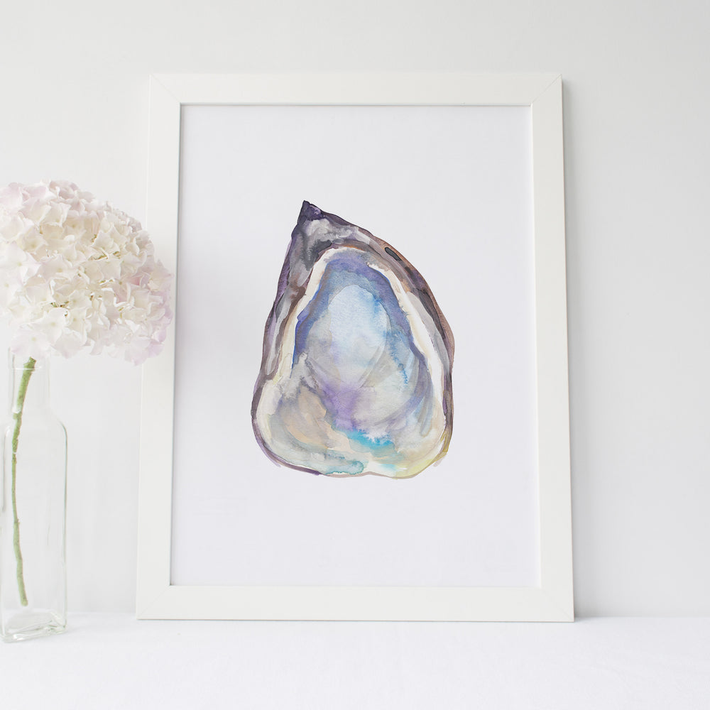 Watercolor Oyster Painting Art Print or Canvas - Jetty Home