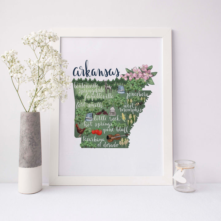 Arkansas State Map Art Print - Jetty Home