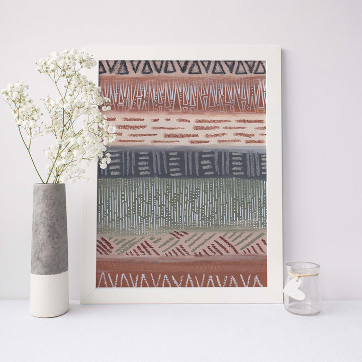 Modern Chic Southwestern Tribal Pattern Neutral Wall Art Print or Canvas - Jetty Home