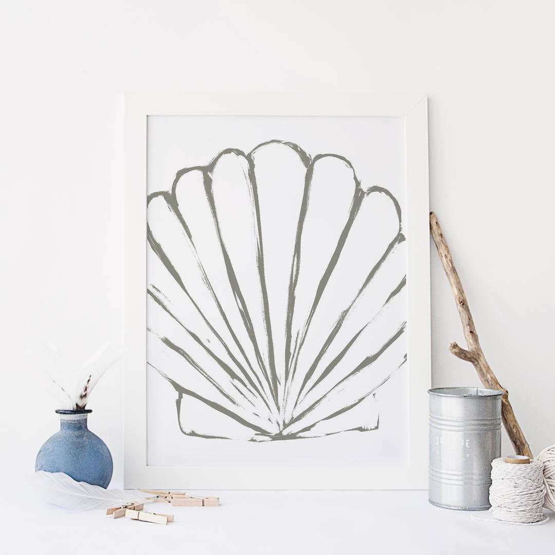 "Modern Seashell Study 2" Beach Illustration - Art Print or Canvas - Jetty Home