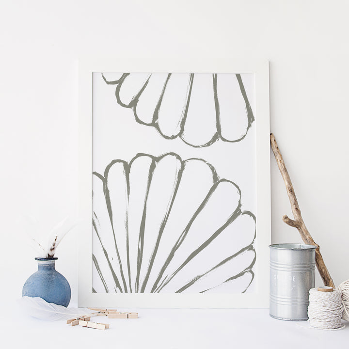 "Modern Seashell Study 4" Beach Illustration - Art Print or Canvas - Jetty Home
