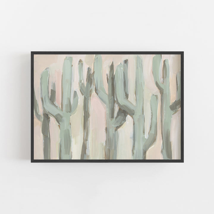 Modern Saguaro Cactus Painting Neutral Desert Wall Art Print or Canvas - Jetty Home