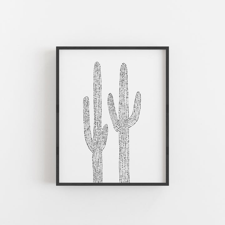 Saguaro Cactus Modern Minimalist Desert Decor Duo Wall Art Print or Canvas - Jetty Home