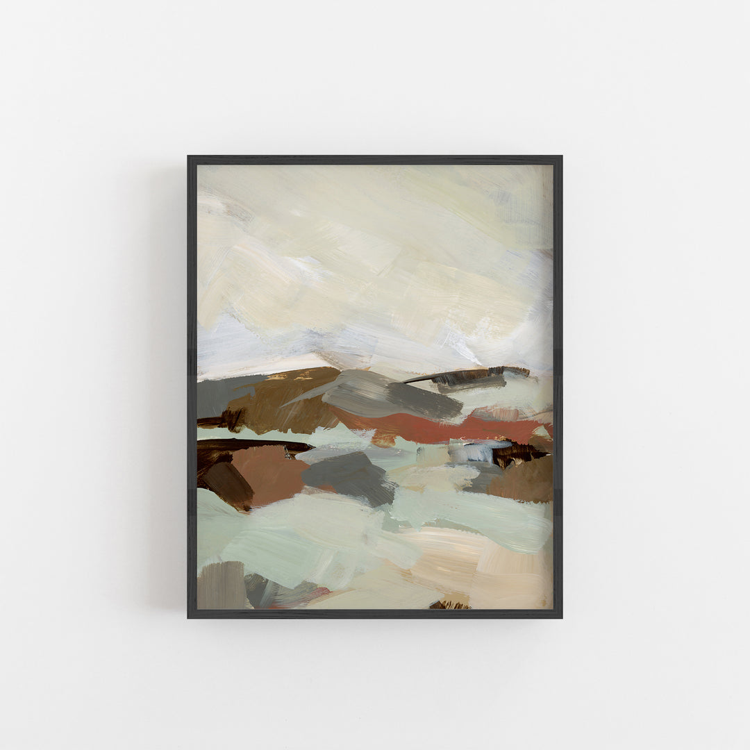 Across the Desert Landscape Painting Muted Wall Art Print or Canvas - Jetty Home