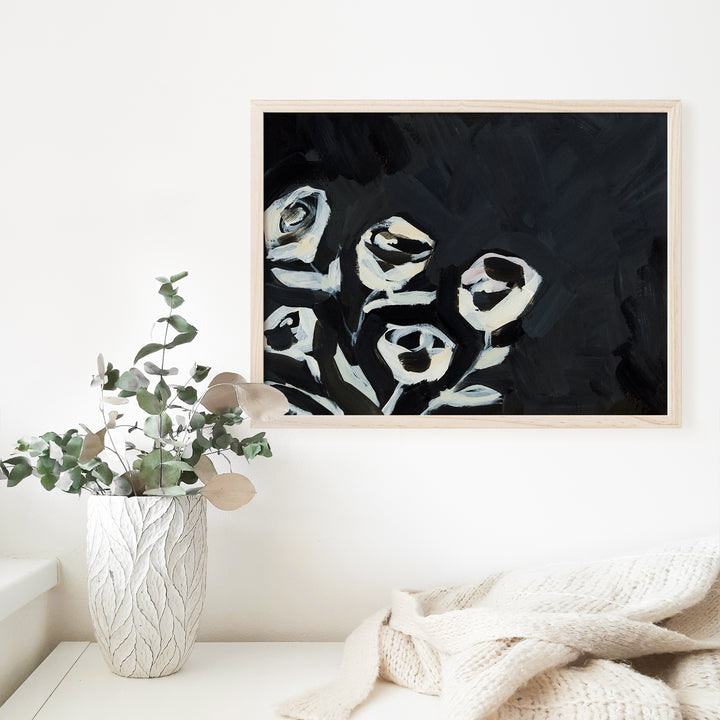 Black & Cream Roses  - Art Print or Canvas - Jetty Home