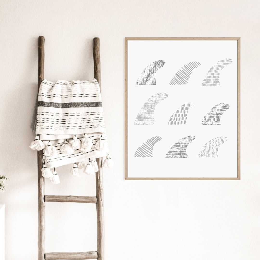Surfboard Fins Diagram  - Art Print or Canvas - Jetty Home
