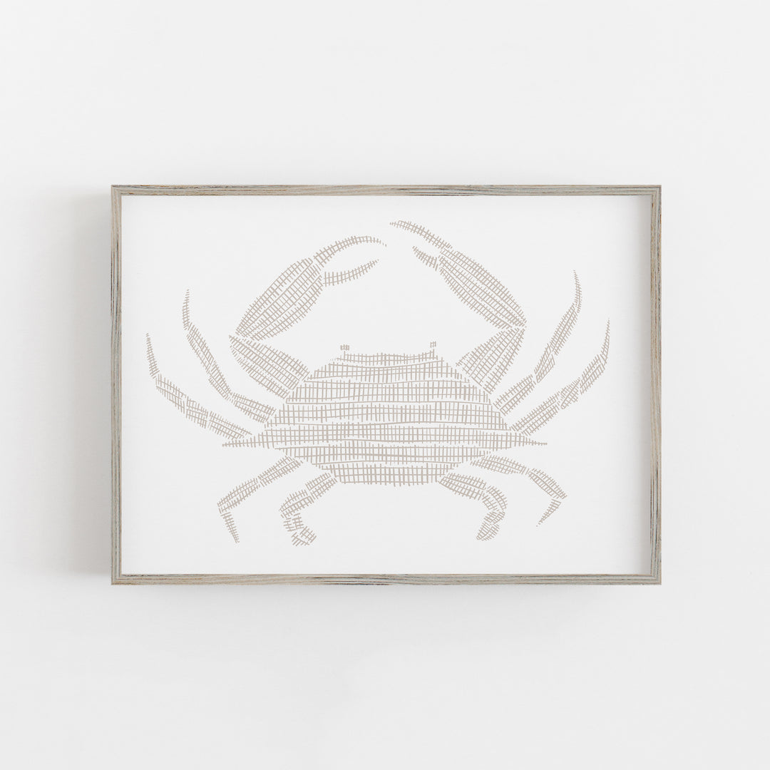 Woven Crab Illustration - Art Print or Canvas - Jetty Home