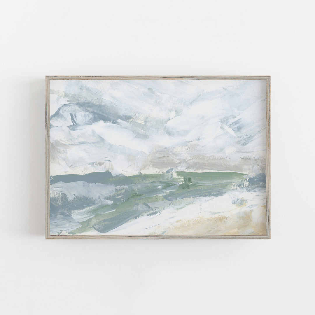 "Blue Swell" Beach Landscape Painting - Art Print or Canvas - Jetty Home
