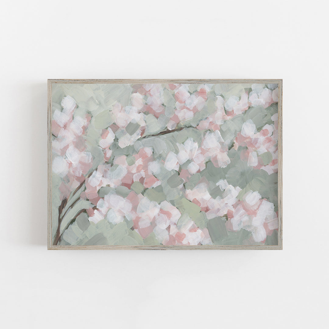 Cherry Dusk - Flower Painting Springtime Artwork by Jetty Home - Framed View 2