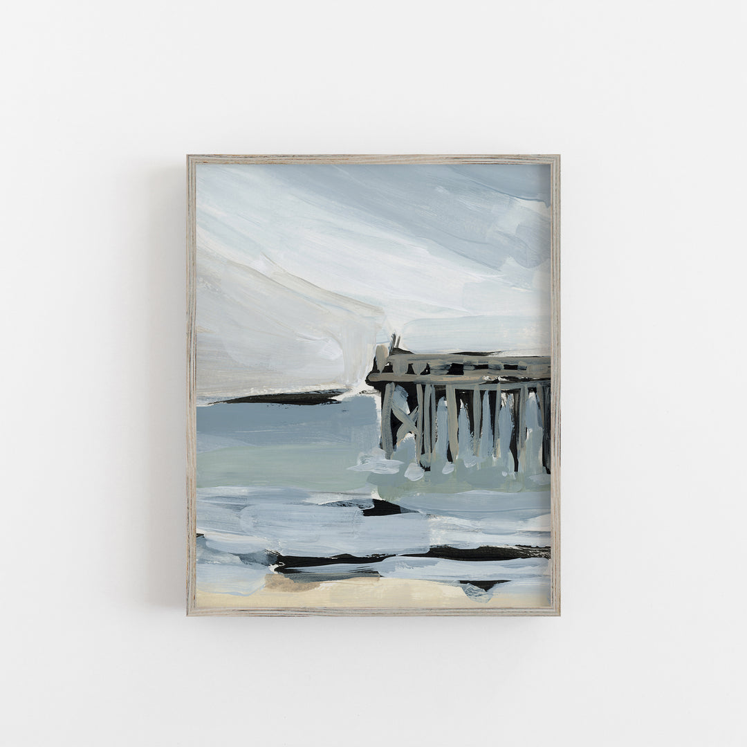 "Edge of the World" Beach Pier Painting - Art Print or Canvas - Jetty Home
