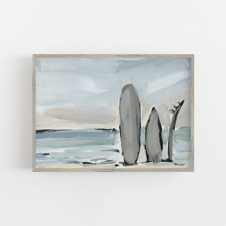 "Waiting for the Surf" Beach Painting - Art Print or Canvas - Jetty Home