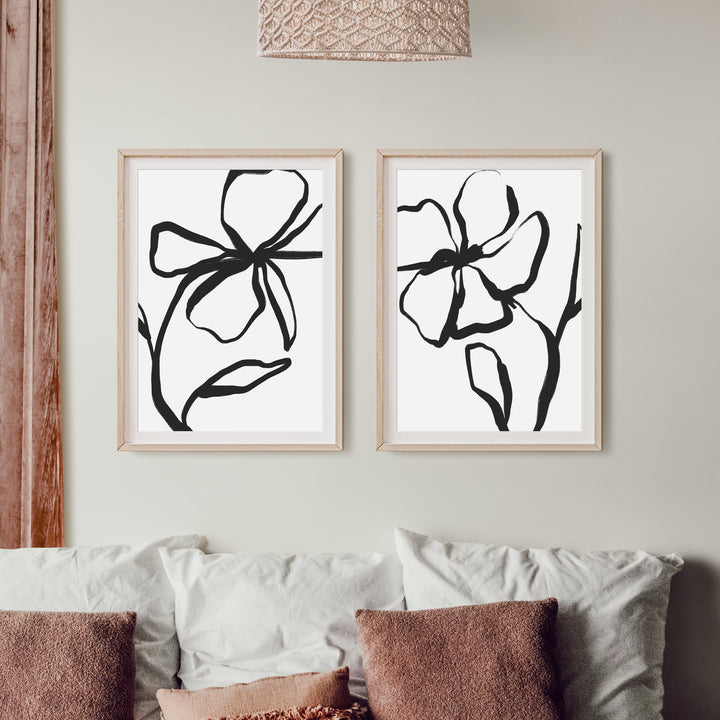 Floral Meeting - Set of 2  - Art Prints or Canvases - Jetty Home