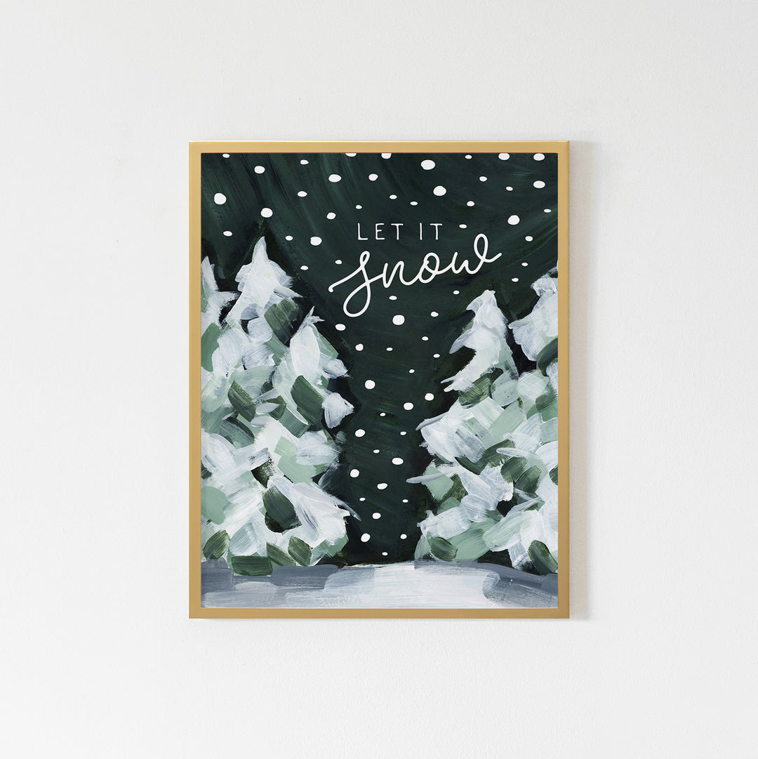 Let it Snow Christmas Painting Wall Art Print or Canvas - Jetty Home